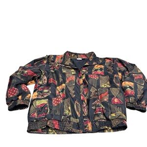 Windbreaker Jacket 90s Southern Expressions Abstract Vintage Women’s L Retro‎